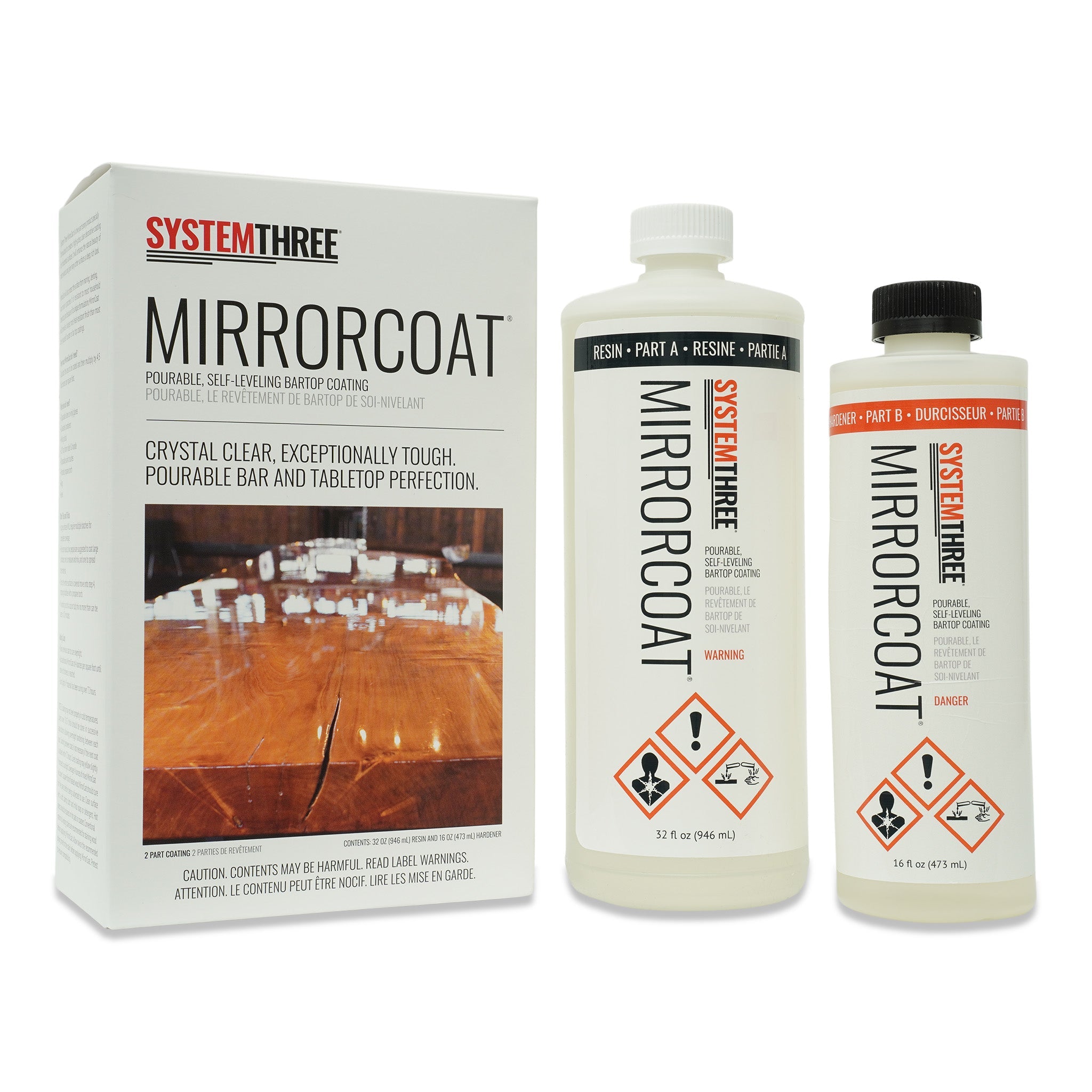 MirrorCoat Bar and Table Top Epoxy System Three Resins