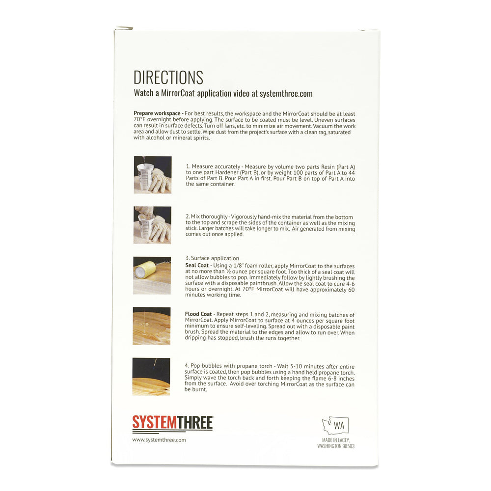 MirrorCoat Bar and Table Top Epoxy System Three Resins
