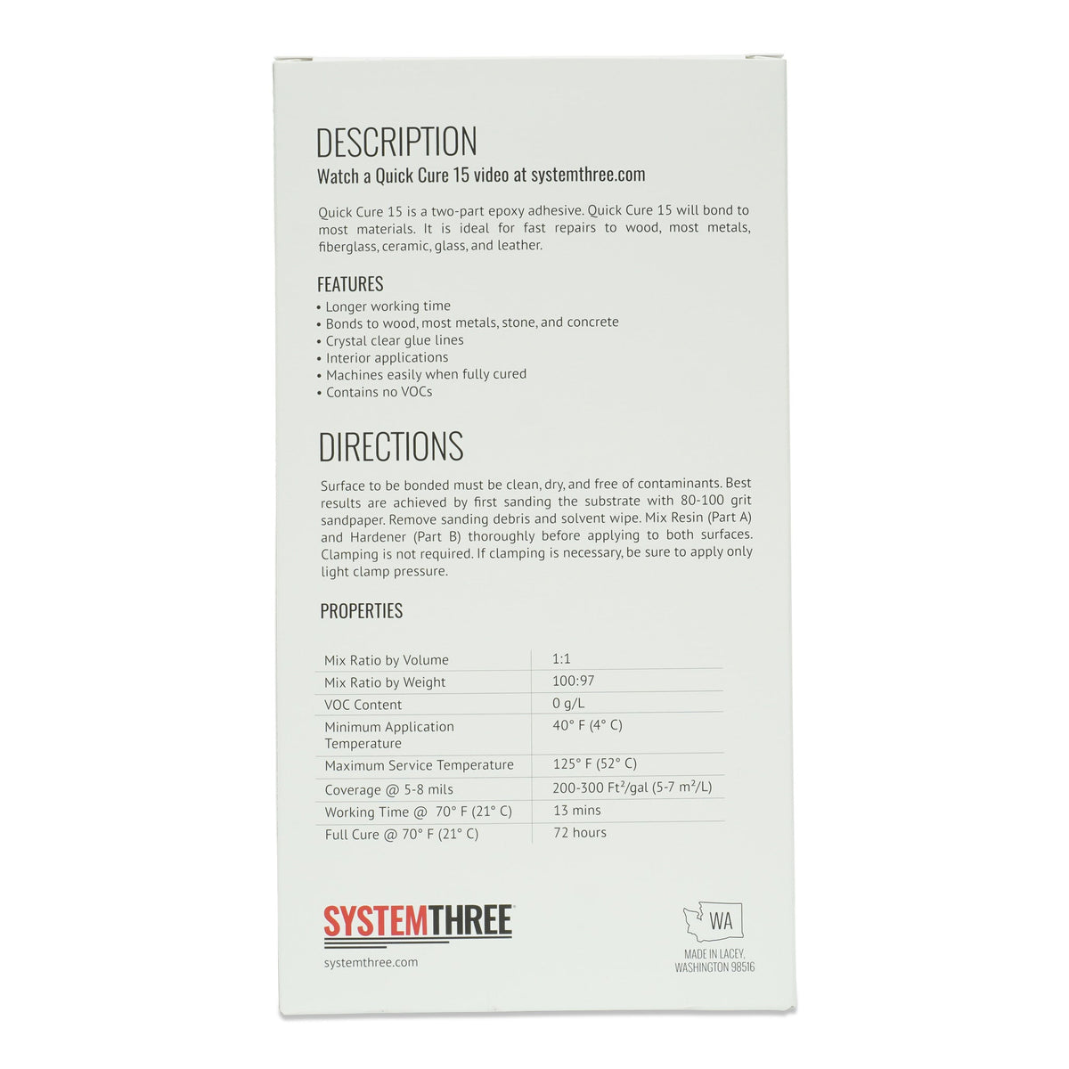 Quick Cure-15 - System Three Resins