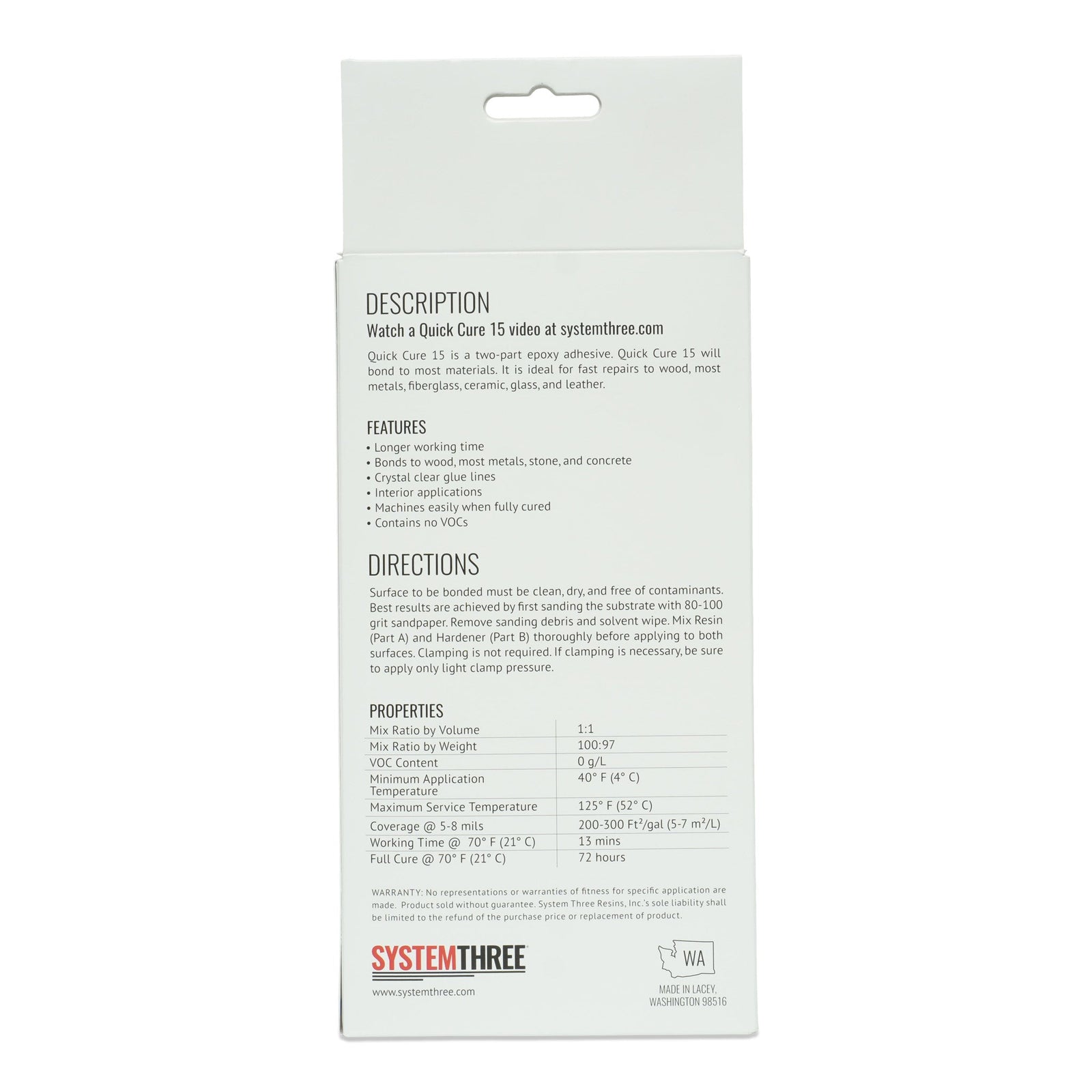 Quick Cure-15 - System Three Resins