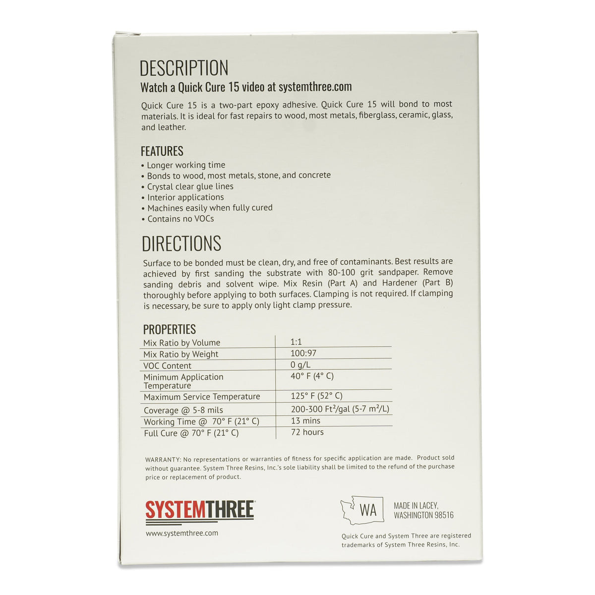 Quick Cure-15 - System Three Resins