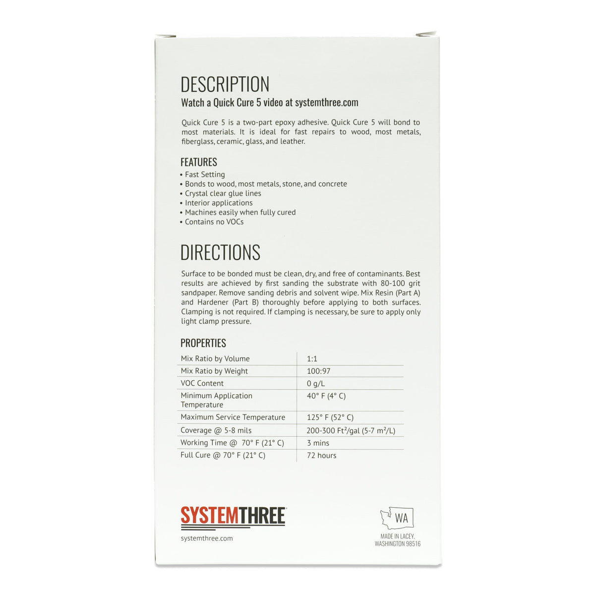 Quick Cure-5 - System Three Resins